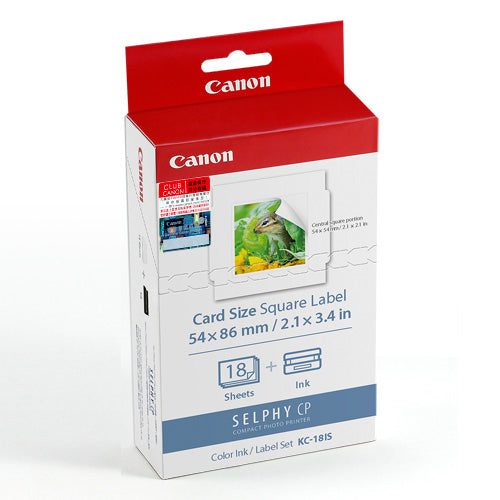 Color Ink / Card-size square labels set KC-18IS